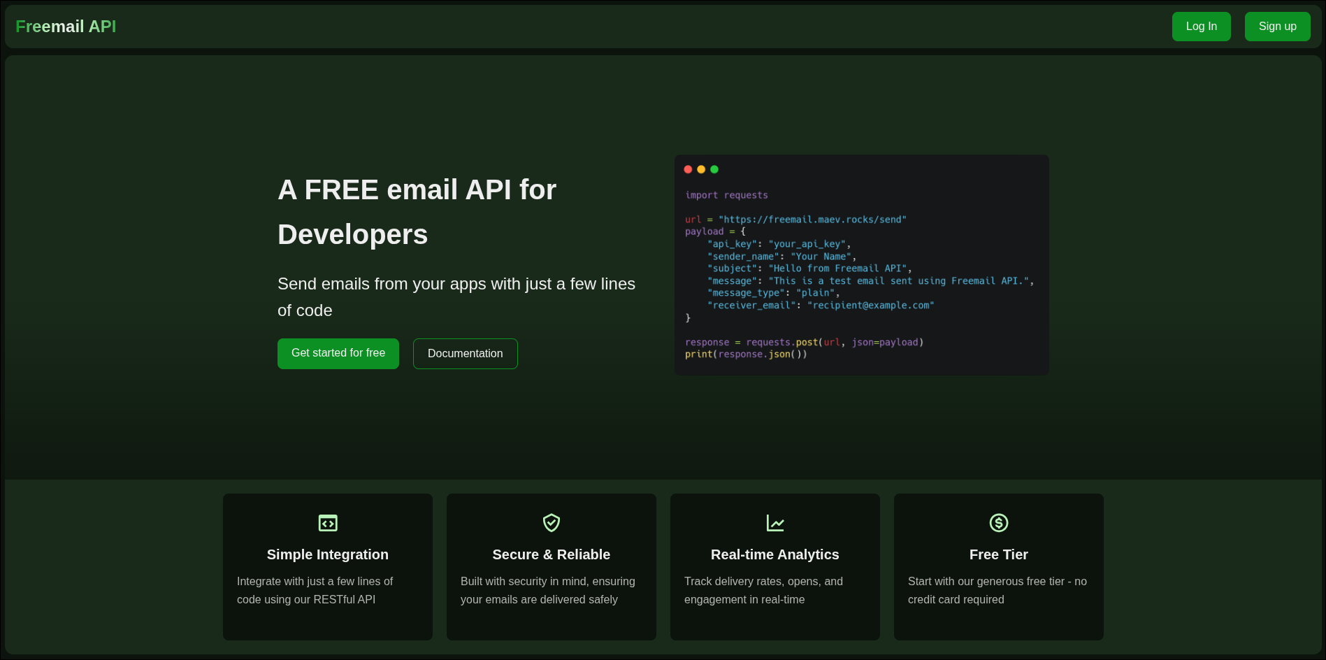 Free mail Api
