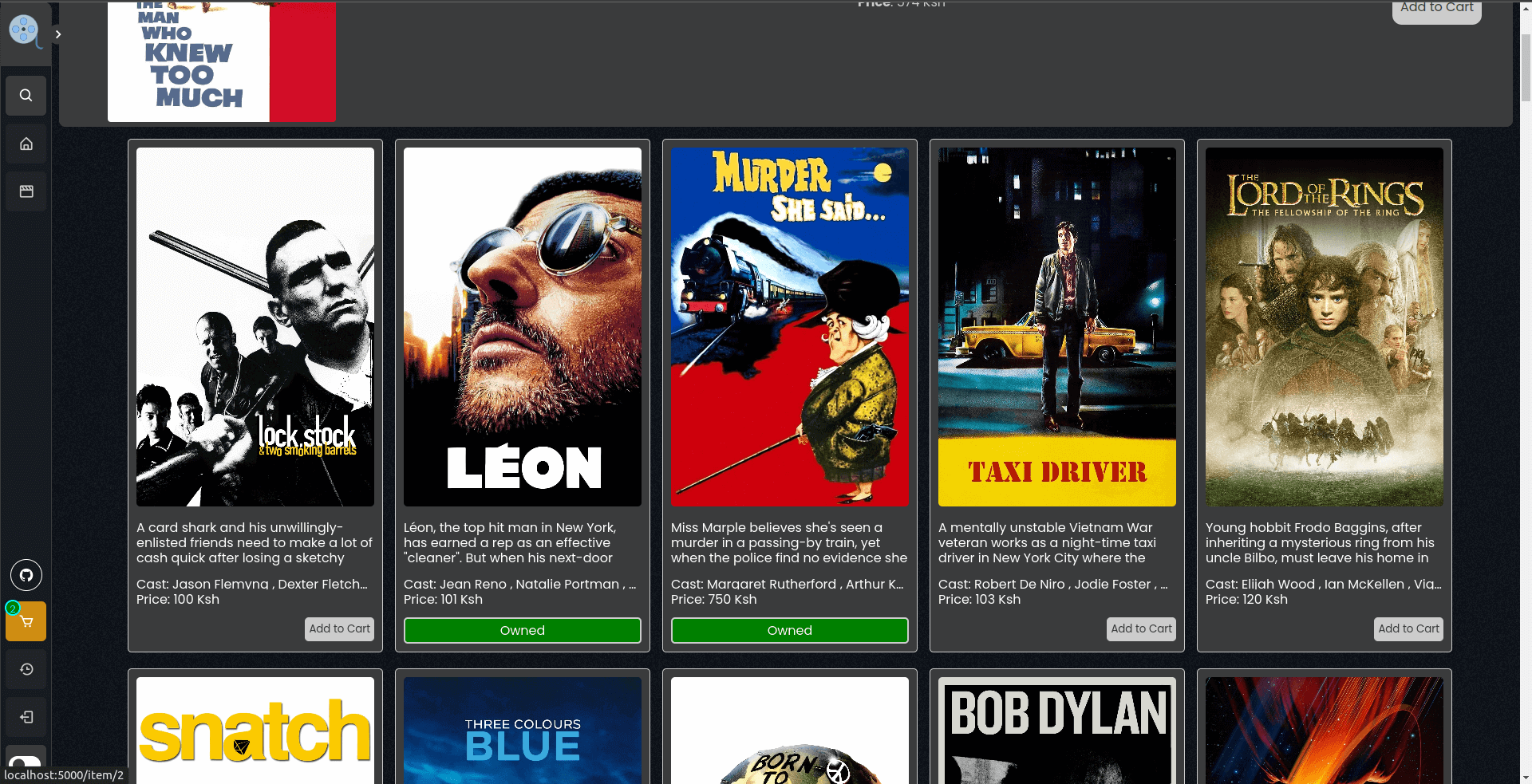 Online movie shop.